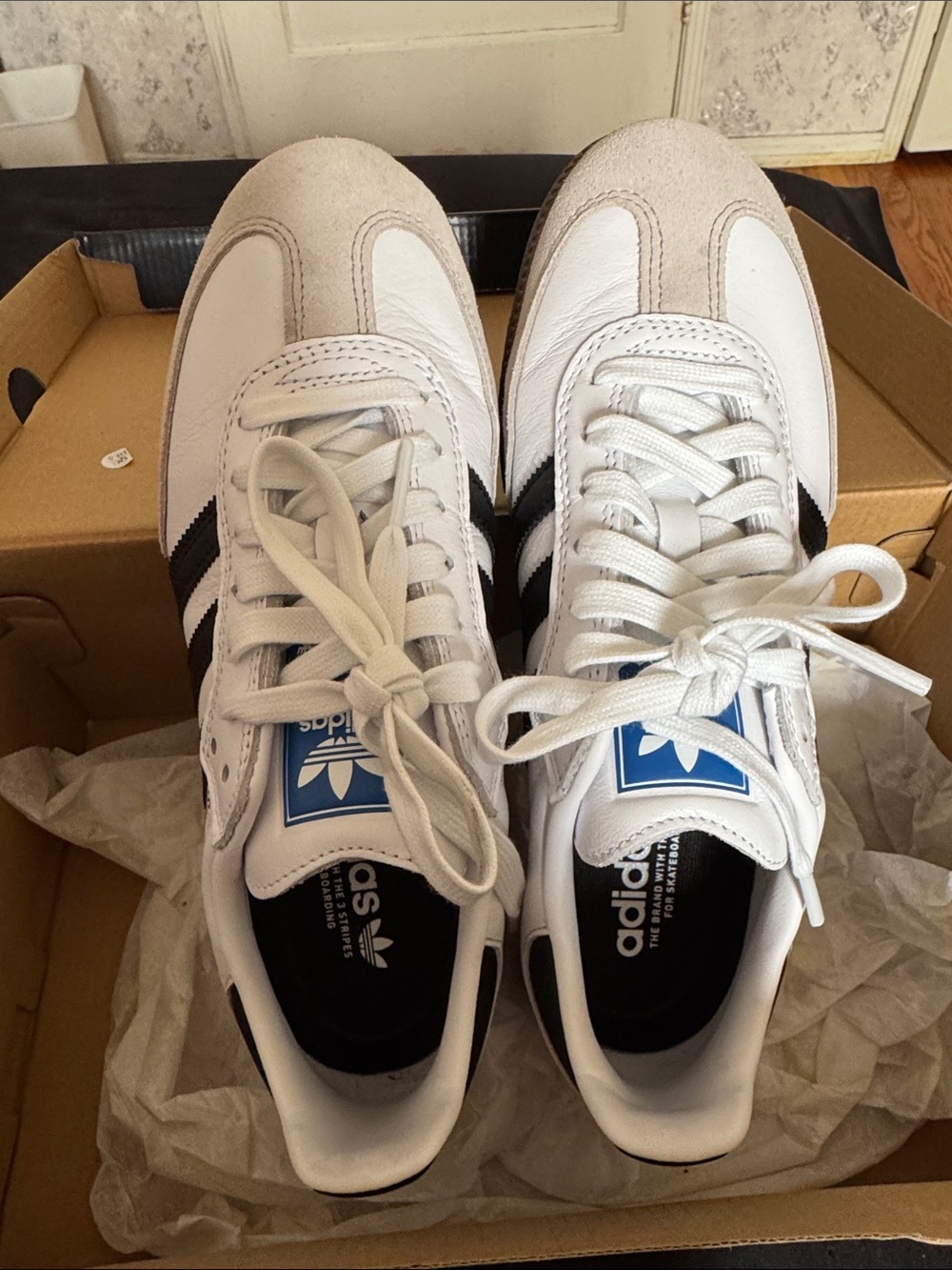 adidas White Black Beige Gazelle-Style Men's Sneakers